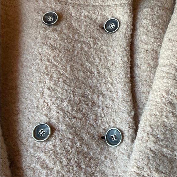 Zara Boucle Cream Double-Breasted Coat - Picture 11 of 11
